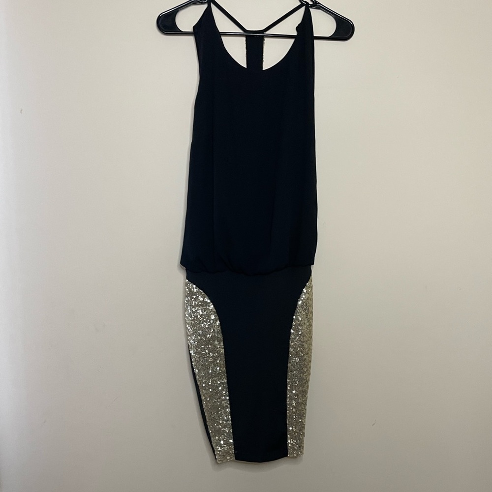 SETRE BLACK AND GOLD DRESS
